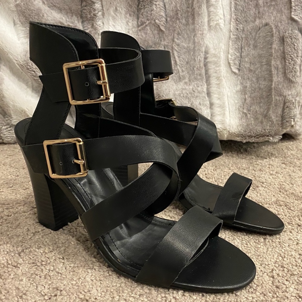 Black Heeled Sandals
